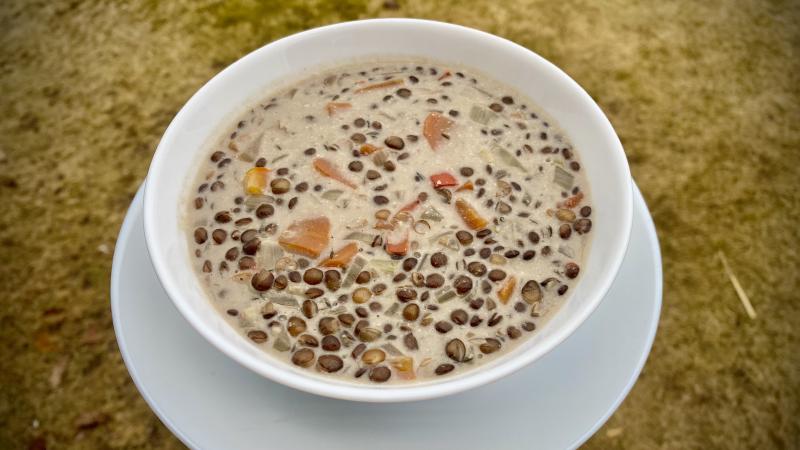 Creamy Black Lentil & Vegetable Casserole